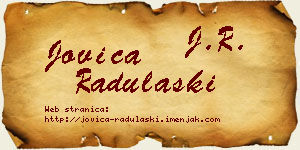 Jovica Radulaški vizit kartica